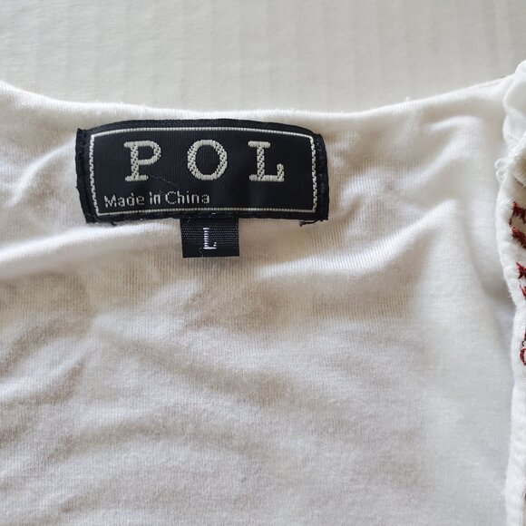 POL Open Tassel Embroidered Lined Cardigan Wide Short Sleeves Large - Picture 10 of 16